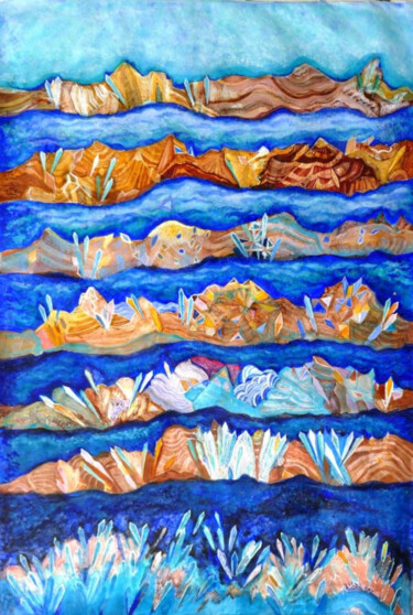 Painting titled "Seven Seas and Seve…" by Lilya P Dear, Original Artwork, Acrylic Mounted on Wood Stretcher frame