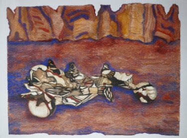 Pintura titulada "Arizona moto rider" por Lilya P Dear, Obra de arte original, Acrílico Montado en Panel de madera
