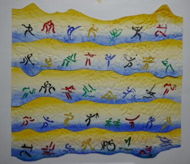 Pintura titulada "Olympic games disci…" por Lilya P Dear, Obra de arte original, Acrílico Montado en Panel de madera