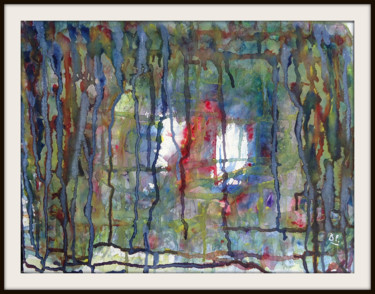 Painting titled "La forêt..." by Lily-Anna, Original Artwork, Oil