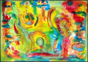 Peinture intitulée "La vie...en couleurs" par Lily-Anna, Œuvre d'art originale