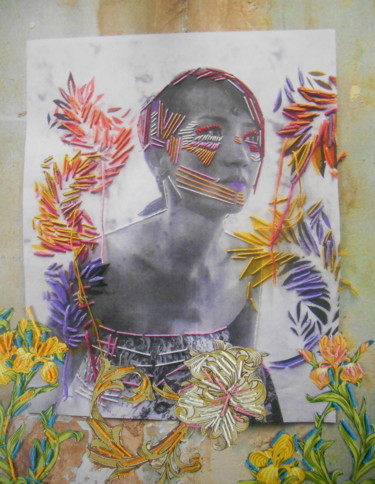 Art textile intitulée "megumi-lilyluciole-…" par Lilyluciole Street Art, Œuvre d'art originale