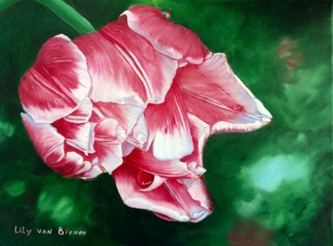 Peinture intitulée "pink-tulip.jpg" par Lily Van Bienen, Œuvre d'art originale, Huile