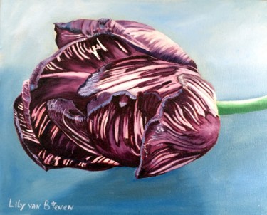 Painting titled "english-virus-tulip…" by Lily Van Bienen, Original Artwork, Oil