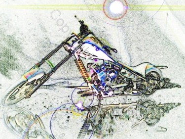 Arts numériques intitulée "cartoon chopper" par L Image Inné S.E.N.C., Œuvre d'art originale