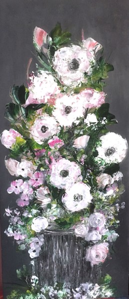 Peinture intitulée "DENTELLE DE ROSES A…" par Annick Pallard, Œuvre d'art originale, Acrylique