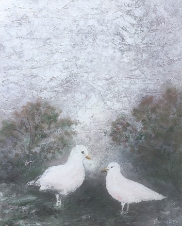 Peinture intitulée "LA RENCONTRE" par Annick Pallard, Œuvre d'art originale, Acrylique