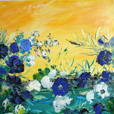 Painting titled "LE VOYAGE FLORAL" by Annick Pallard, Original Artwork, Acrylic