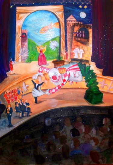 Drawing titled "MY NY - The Theatre…" by Limor Golan Nesher, Original Artwork