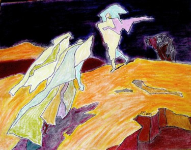 Zeichnungen mit dem Titel "Встреча в пути." von Lilia Muratova, Original-Kunstwerk, Pastell