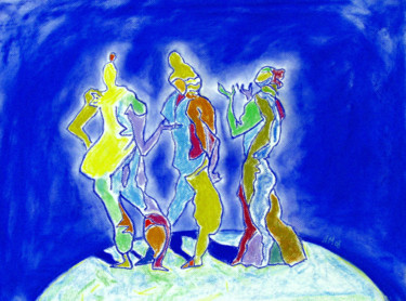 Tekening getiteld "На сцене." door Lilia Muratova, Origineel Kunstwerk, Pastel