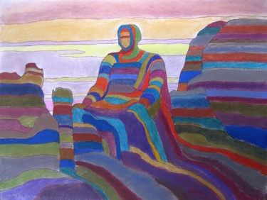 Desenho intitulada "Хозяйка гор." por Lilia Muratova, Obras de arte originais, Pastel