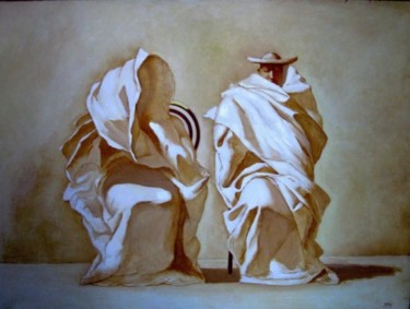 Painting titled "Медитация" by Lilia Muratova, Original Artwork, Oil