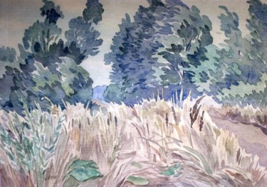 「Сухие травы」というタイトルの絵画 Лиля Муратоваによって, オリジナルのアートワーク, 水彩画