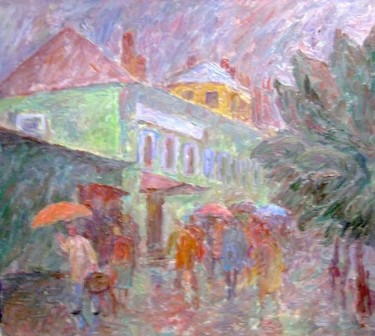 Картина под названием "Дождь (The rain)" - Лиля Муратова, Подлинное произведение искусства, Масло
