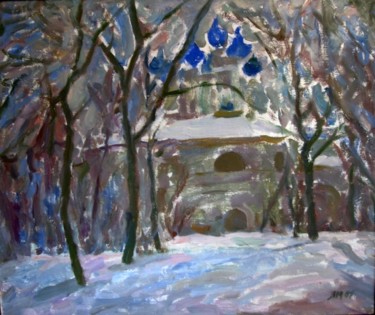 Картина под названием "Синие купола" - Лиля Муратова, Подлинное произведение искусства, Масло
