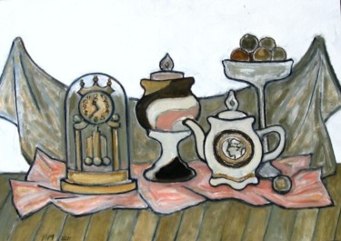 Картина под названием "Натюрморт с часами…" - Лиля Муратова, Подлинное произведение искусства, Другой