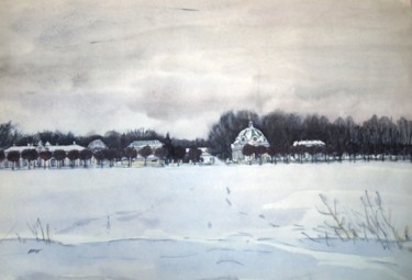 Painting titled "Кусково 1" by Lilia Muratova, Original Artwork, Watercolor