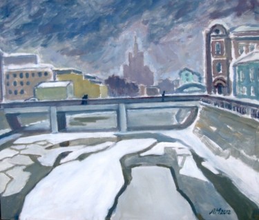 Картина под названием "Затянувшаяся зима (…" - Лиля Муратова, Подлинное произведение искусства, Масло