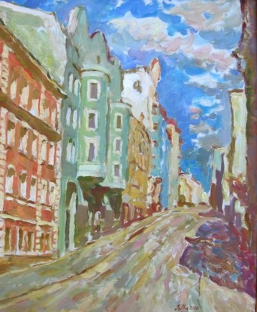 「Переулок "Последний…」というタイトルの絵画 Лиля Муратоваによって, オリジナルのアートワーク, オイル
