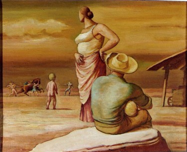 Painting titled "Куда он пошёл? (Whe…" by Lilia Muratova, Original Artwork, Oil