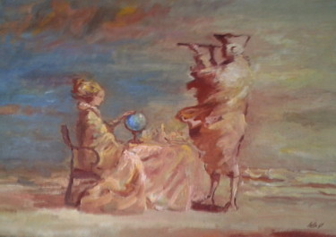 Painting titled "Ветер с океана. (Oc…" by Lilia Muratova, Original Artwork, Oil