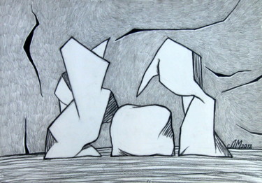 Dessin intitulée "Семейные заботы. (F…" par Lilia Muratova, Œuvre d'art originale, Crayon