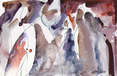 Drawing titled "Без названия" by Lilia Muratova, Original Artwork, Watercolor