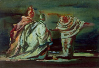 Malerei mit dem Titel "Тревожный разговор.…" von Lilia Muratova, Original-Kunstwerk, Öl