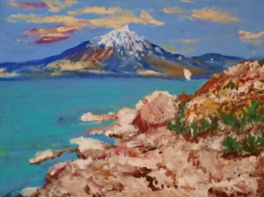 Peinture intitulée "Гора" par Galina Kuzmina (Linakremja), Œuvre d'art originale, Huile Monté sur Châssis en bois