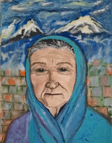 Painting titled "Мама" by Galina Kuzmina (Linakremja), Original Artwork, Oil