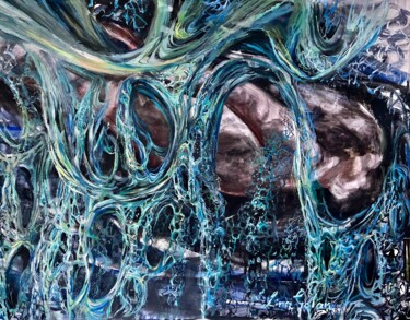 Malerei mit dem Titel "Among the algae" von Lina, Original-Kunstwerk, Öl