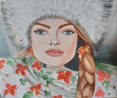 Schilderij getiteld ""Russian beauty"" door Lina Pandurska (L.P.), Origineel Kunstwerk, Acryl