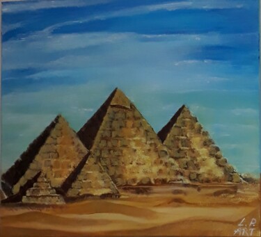 Pittura intitolato ""Piramids"" da Lina Pandurska (L.P.), Opera d'arte originale, Acrilico