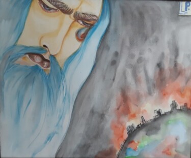 "God is crying" başlıklı Tablo Lina Pandurska (L.P.) tarafından, Orijinal sanat, Suluboya