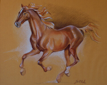 Druckgrafik mit dem Titel "Horse 2. Copy" von Lina Sedra, Original-Kunstwerk