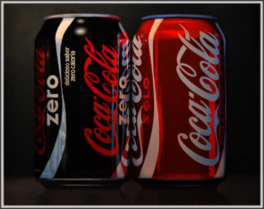 Malerei mit dem Titel "Coca Cola Zero" von Linaldo Cardoso, Original-Kunstwerk, Öl