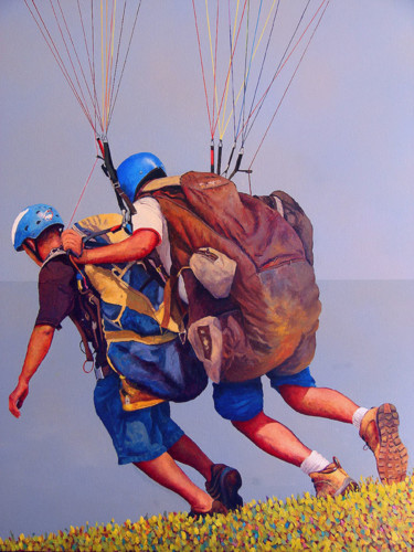 Pintura intitulada "voo duplo" por Linaldo Cardoso, Obras de arte originais, Óleo