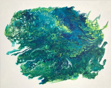 Painting titled "Explosion verte" by Lina Lyss, Original Artwork, Acrylic