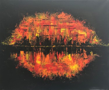 Peinture intitulée "Feuer" par Lina Lyss, Œuvre d'art originale, Acrylique