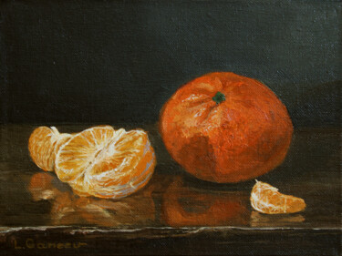 Painting titled "MANDARIN" by Linar Ganeew, Original Artwork, Oil Mounted on Other rigid panel