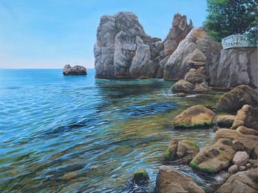 Painting titled "BLACK SEA. CRIMEA" by Linar Ganeew, Original Artwork, Oil