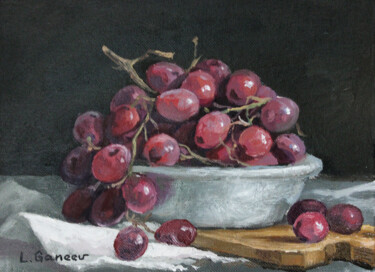 Painting titled "RED GRAPES" by Linar Ganeew, Original Artwork, Oil