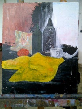 Peinture intitulée "Nature Morte au cou…" par Lincée, Œuvre d'art originale