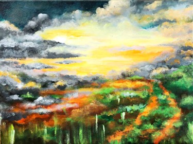 Painting titled "Sold ! Where Earth…" by Linda Paul, Original Artwork, Acrylic