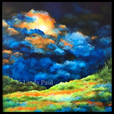 Ζωγραφική με τίτλο "Enlightenment lands…" από Linda Paul, Αυθεντικά έργα τέχνης, Ακρυλικό