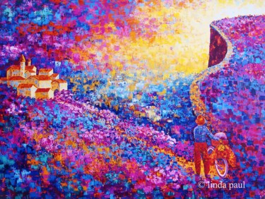 Pintura intitulada "The Road Less Trave…" por Linda Paul, Obras de arte originais, Acrílico