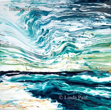 Painting titled "Adrift on the Ocean…" by Linda Paul, Original Artwork, Acrylic