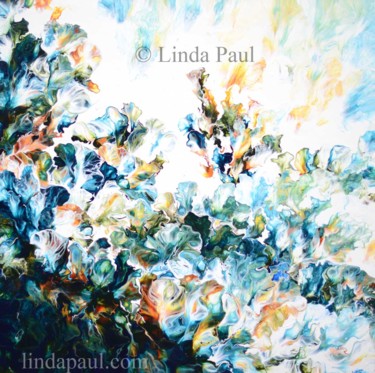 Pintura intitulada "Flowers of the Ocea…" por Linda Paul, Obras de arte originais, Acrílico