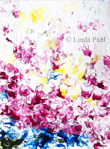 Pintura titulada "Pink Petals abstrac…" por Linda Paul, Obra de arte original, Acrílico
